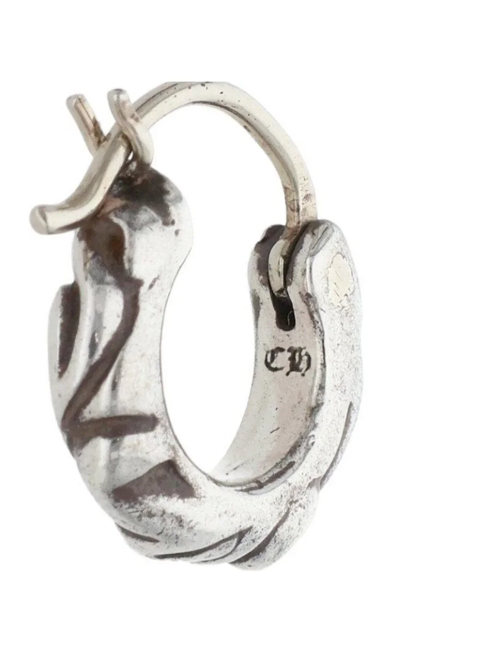 Chrome Hearts Tny Hoop Scrl Thai Nice Kroll Silver Earrings